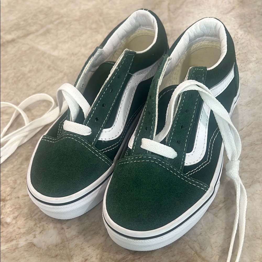 Vans Green and White Old Skool Sneakers